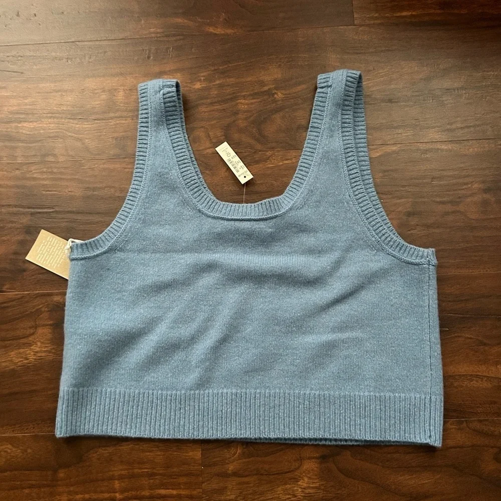NWT Madewell x Donni (Re)sourced Cashmere Merino Sweater Tank 
Tranquil Ocean XL - Picture 11 of 11